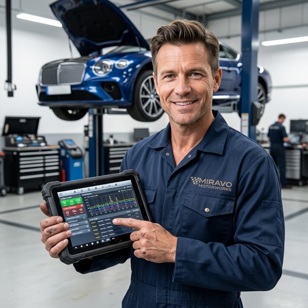 A diagnostic scan reading stored fault codes